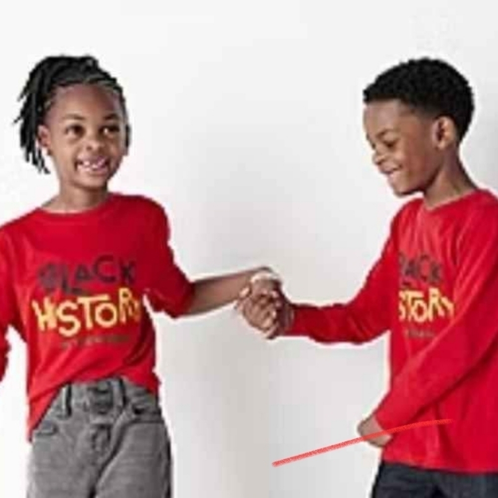NWT JCPenney's Hope & Wonder Red 'Black History' Long Sleeve Tee